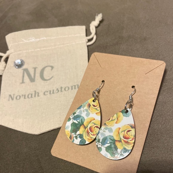 Sublimated Tear Drop Earrings - Picture 2 of 3